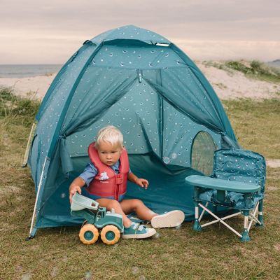 Monnëka Tenda Infantil Whale Teal UPF50+ e Mosquiteiro | Farmácia d'Arrábida