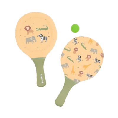 Monnëka Raquetes de Neoprene Wild Animals | 2 Raquetes + Bola | +3 Anos