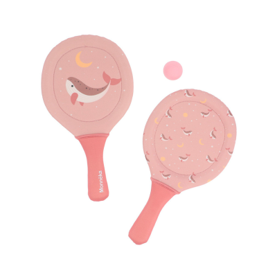 8434149415777 Monnëka Raquetes de Neoprene Whale Pink | 2 Raquetes + Bola | +3 Anos