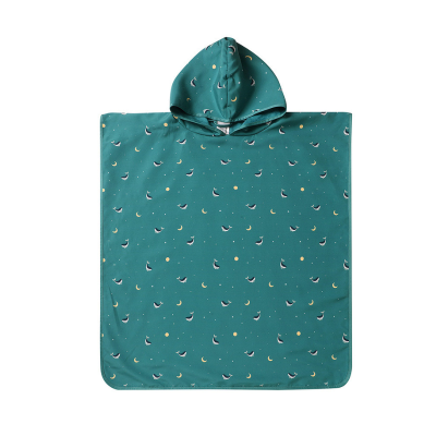 Monnëka Poncho de Praia Whale Teal S 60x60cm | 1-3Anos | Secagem Rápida