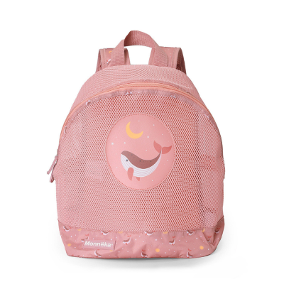 Monnëka Mochila Anti-Areia Whale Pink 30cm | Impermeável | 3 a 10 Anos