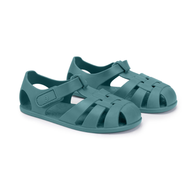 Monnëka Sandálias Infantis T20 Whale Teal Verdes | Barefoot | PVC Sem Ftalatos