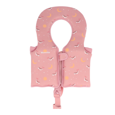 8434149640728 Monnëka Colete Flutuante Aprendizagem Whale Pink 1-2 Anos | 11-15kg | Para os primeiros contactos com a água