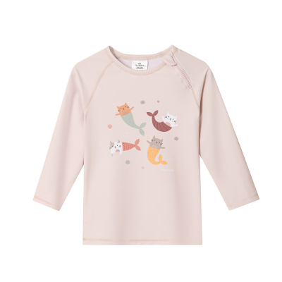 Monnëka Camiseta de Proteção Solar Manga Comprida Mermaid Cats 6-12M