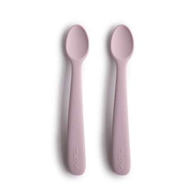0810052466125 Mushie 2 Colheres de Alimentação Lilás +6 Meses | Silicone Alimentar