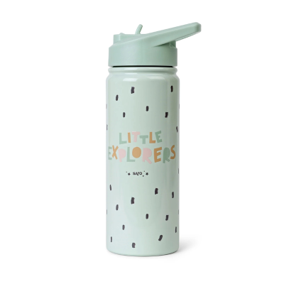 8424568745630 Saro Garrafa Térmica com Palhinha Little Explorers 500ml | Aço Inox - Isolamento 12h