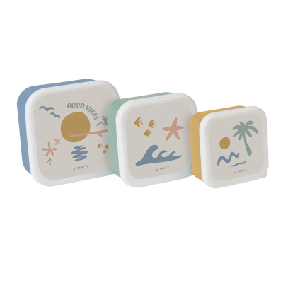 8424568700103 Saro Conjunto 3 Lancheiras Good Vibes | Empilháveis | Micro-ondas | Máquina Loiça