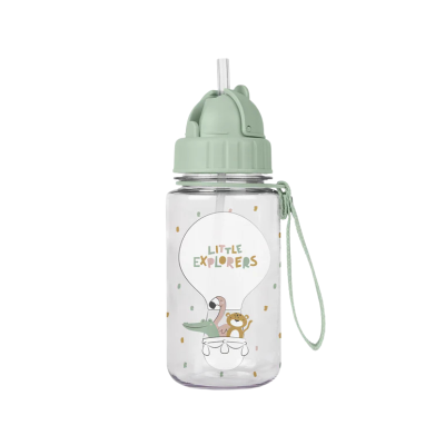 Saro Garrafa Infantil Little Explorers 400ml | Tritan com Palhinha Automática | Leve e Durável