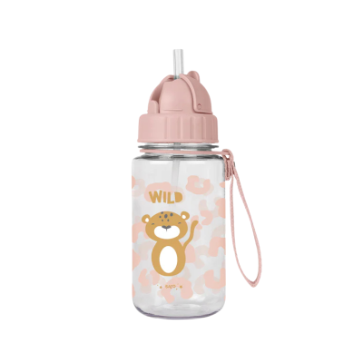 8424568740116 Saro Garrafa Infantil Born To Be Wild 400ml | Tritan com Palhinha Automática | Leve e Durável