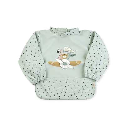 8424568165933 Saro Babete Impermeável com Mangas Little Explorers | Ajustável com Velcro | Fácil Limpeza