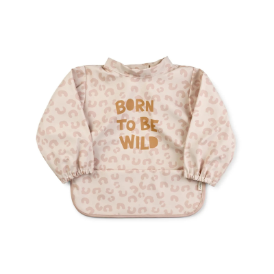 Saro Babete Impermeável com Mangas Born To Be Wild | Ajustável com Velcro | Fácil Limpeza
