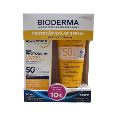 7587899 Bioderma Pack Photoderm XDefense Fluido 40ml + Leite Ultra 100ml | Proteção Solar para Toda a Família