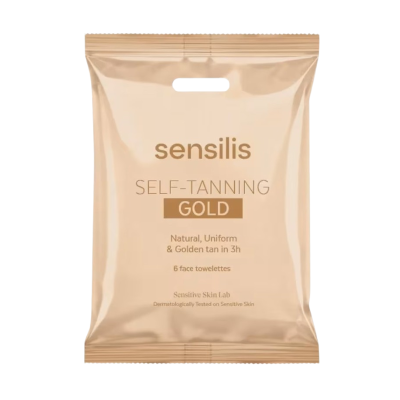 7604850 Sensilis Self-Tanning Gold Toalhitas Autobronzeadoras 6 unidades | Bronzeado Intenso em 3h