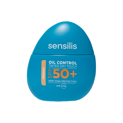 7604827 Sensilis Oil Control Tinted Dry Touch Medium SPF50 40ml | Protetor solar cor pele oleosa e matificante