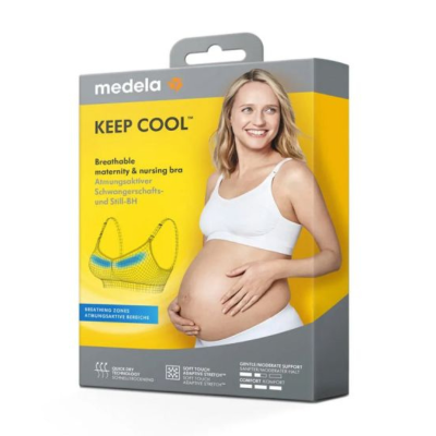 7279349 Medela Soutien de Gravidez e Amamentação Keep Cool Branco Tamanho S | Alças Ajustáveis