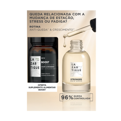 7604918 Lazartigue Pack Stronger Sérum 50ml + Boost Cápsulas 30un | Queda Reacional