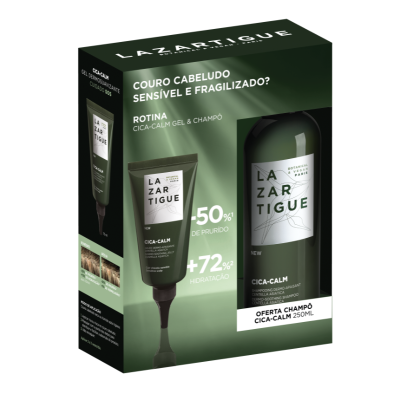 7607879 Lazartigue Pack Cica-Calm Gel Dermossuavizante 75ml + Champô 250ml | Couro Cabeludo Sensível