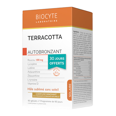 7610360 Biocyte Pack Terracotta Autobronzant 60+30 Cápsulas | Bronzeado sem Sol | 90 Cápsulas
