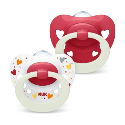 6845081 Nuk Signature Night Chupeta Silicone 6-18M | 2 Unidades - Brilham no Escuro