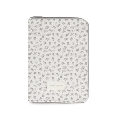 Pasito a Pasito Porta Documentos Little Bloom Flowers Grey | Boletim de vacinas e cartões
