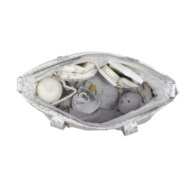 Pasito a Pasito Mala Tiracolo Maternidade Little Bloom Flowers Grey | Farmácia d'Arrábida