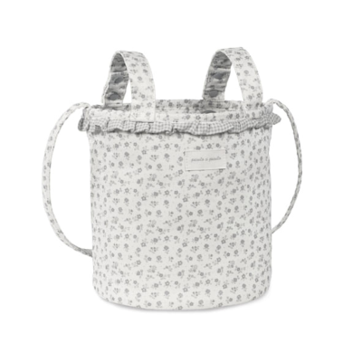 Pasito a Pasito Bolsa Cesta Maternidade Little Bloom Flowers Grey | Farmácia d'Arrábida