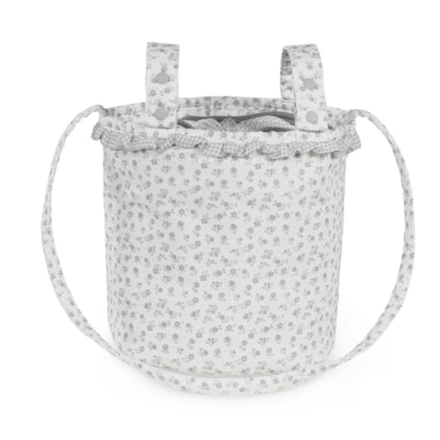Pasito a Pasito Bolsa Cesta Maternidade Little Bloom Flowers Grey | Farmácia d'Arrábida