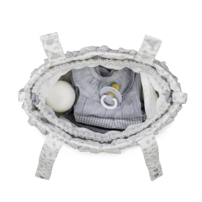 Pasito a Pasito Bolsa Cesta Maternidade Little Bloom Flowers Grey | Farmácia d'Arrábida