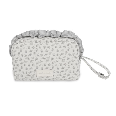 8435748610082 Pasito a Pasito Necessaire Little Bloom Flowers Grey | Algodão com Estampado Floral