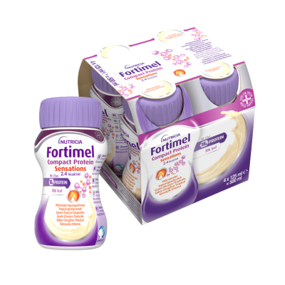 6559195 Fortimel Compact Protein Gengibre Tropical 4x125ml | Perda de peso, oncologia, geriatria, pré e/ou pós-operatório