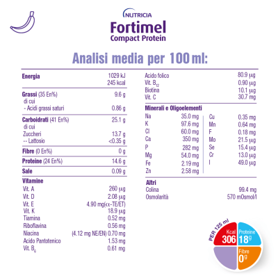Fortimel Compact Protein Baunilha 4x125ml | Farmácia d'Arrábida