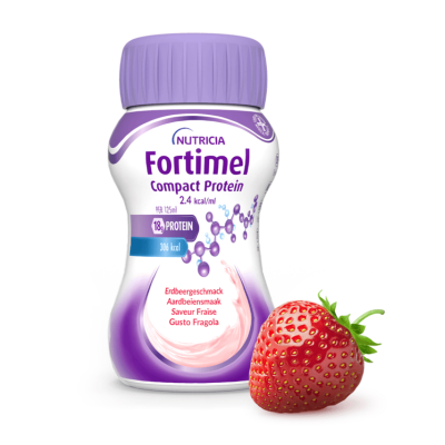 Fortimel Compact Protein Morango 4x125ml | Farmácia d'Arrábida