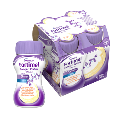 7397364 Fortimel Compact Protein Pêssego-Manga 4x125ml | Perda de peso, oncologia e pré/pós operatório