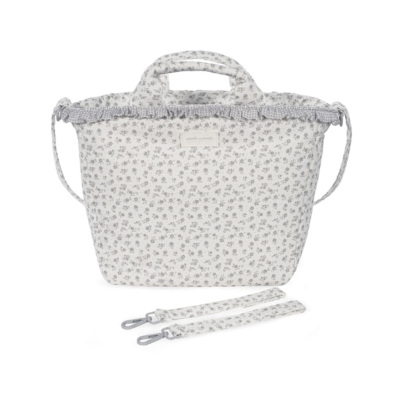 Pasito a Pasito Mala Maternidade Little Bloom Flowers Grey Alças | Farmácia d'Arrábida