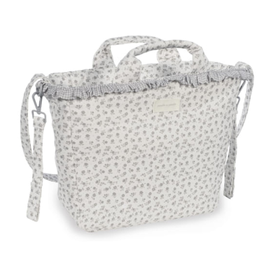 Pasito a Pasito Mala Maternidade Little Bloom Flowers Grey Alças | Farmácia d'Arrábida