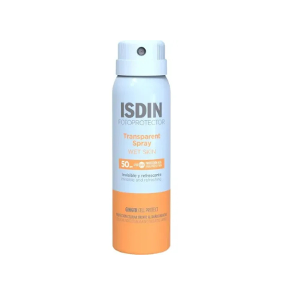 6799791 ISDIN Fotoprotector Transparent Spray Wet Skin FPS50 100ml | Formato Viagem