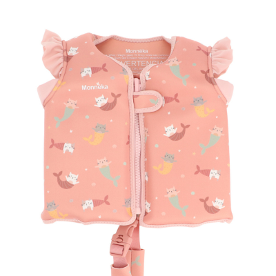 Monnëka Colete Flutuador Mermaid Cats M 2-3 Anos 15-19Kg | Aprendizagem de Natação