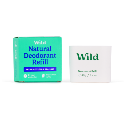 5065003990555 Wild Desodorizante Natural Recarga Algodão Fresco e Sal Marinho 40g