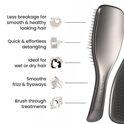 Tangle Teezer Escova Detangler Chrome Silver 21.1cm | Farmácia d'Arrábida