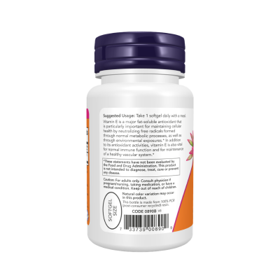 NOW Vitamina E-400 50 Cápsulas | Farmácia d'Arrábida