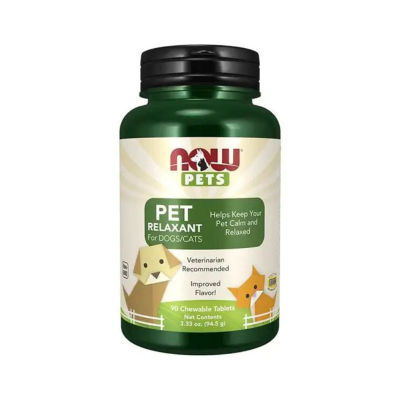 1002336 NOW Pets Suplemento Relaxante para Cães e Gatos 90 Comprimidos Mastigáveis | Apoio ao Stress e Ansiedade