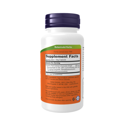 NOW Curcuma e Curcumina 60 Cápsulas Vegetais | Farmácia d'Arrábida