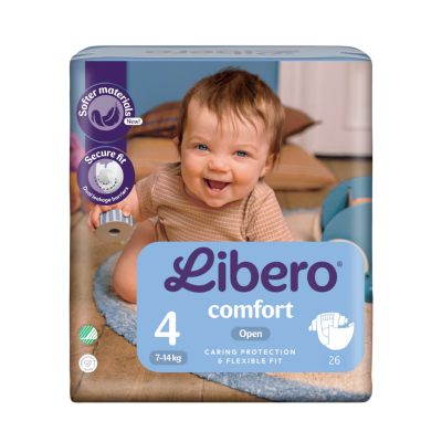7581124 Libero Comfort 4 Fralda 7-14kg | 26 Fraldas - Proteção até 12 Horas