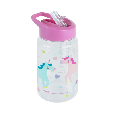8413082896454 Miniland Garrafa Tritan Fantasia Unicórnio 450ml com Palhinha | Garrafa Bebé 6M+ Antiderrame