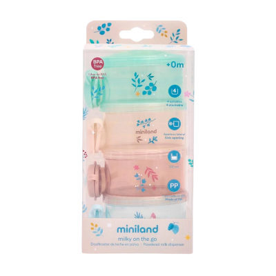 Miniland Dispensador Leite Pó Dreamland 4x120ml | Farmácia d'Arrábida