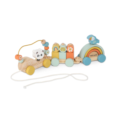 8424568334117 Saro Comboio Madeira Multiatividades Wild Party +12M | Brinquedo Educativo FSC Criança