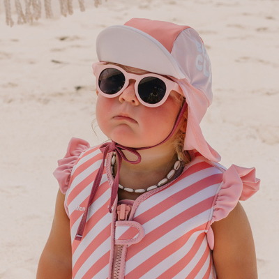 Monnëka Chapéu Praia 50+ Stripes Bloom & Blush 12-24M | Farmácia d'Arrábida