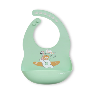 Saro Babete Impermeável Little Explorers Hortelã | Babete Aprendizagem Alimentação BLW, Anti Manchas, Fácil Limpeza