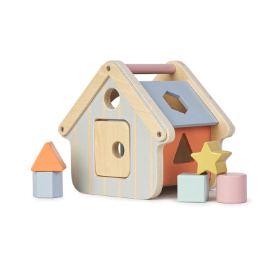 8424568033478 Saro Casa com Peças Encaixáveis Madeira +12M | Brinquedo Educativo Montessori, Coordenação Motora, Cores e Formas