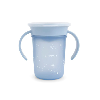 0088161021317 Saro Copo Infantil 360° Anti-Gotas 225ml com Pegas | Copo de Aprendizagem à Prova de Derrames
